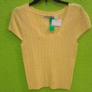 Chic Yellow Cable Knit Sweater